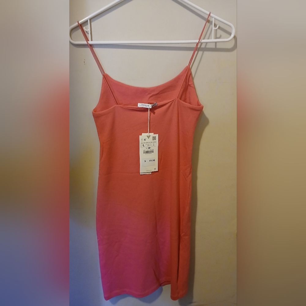 Zara Coral Pink Slip Dress - Picture 3 of 3